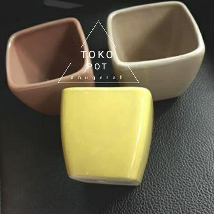 PROMO HEMAT POT KERAMIK MINI KOTAK/POT KERAMIK KAKTUS/POT MINI KERAMIK KOTAK HOT SALE