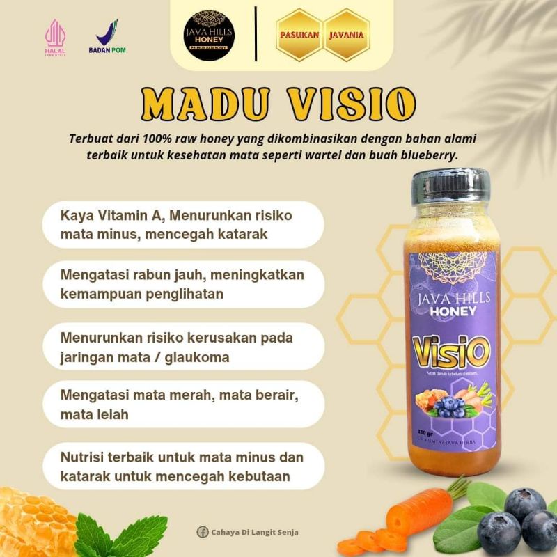 

MADU VISIO JAVA HILLS HONEY Kesehatan MATA terapi KATARAK, MANA MINUS, MATA GATAL dll