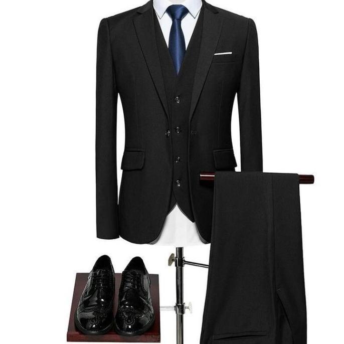 SETELAN EXECUTIVE BLAZER PRIA 5IN1 - SLIMFIT BRIAN BLACK HIGH TWIST