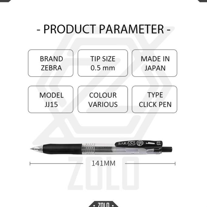 

Termurah [zolo] ZEBRA Sarasa Clip 0,5 / Gel Pen Sarasa JJ15 Original