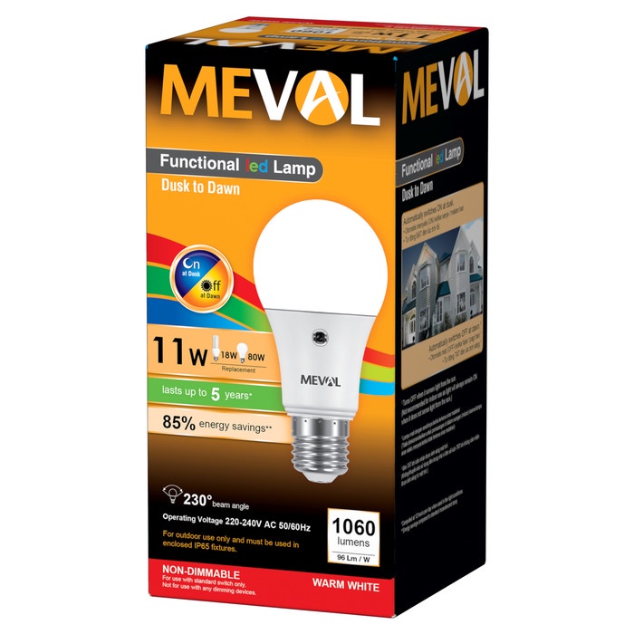 MEVAL LED PHOTO SENSOR 11W - KUNING