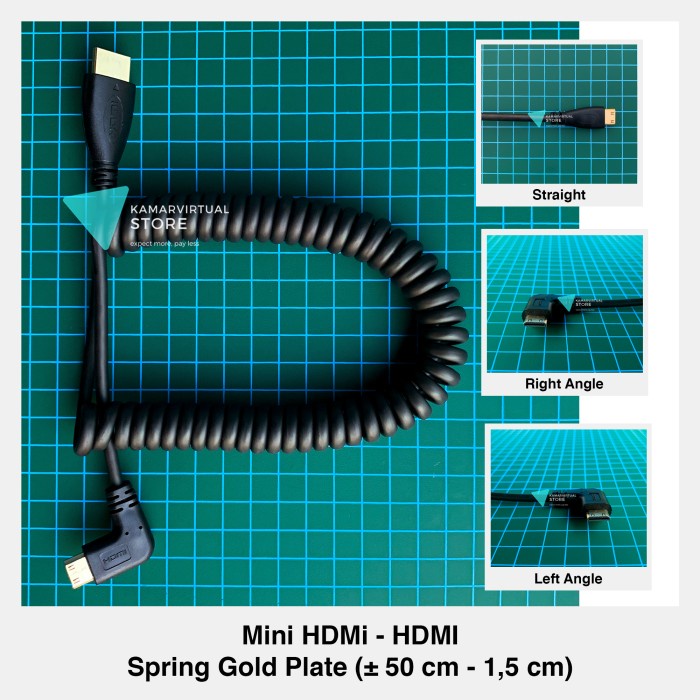 Promo Mini Hdmi To Hdmi Right / Left Angled 90 L Spring Spiral