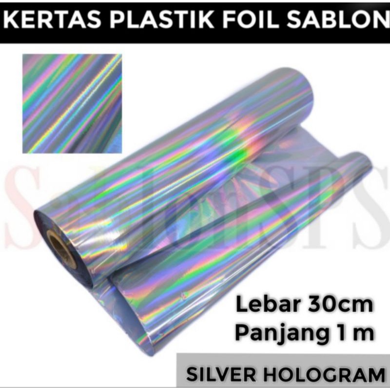 

PLASTIK KERTAS FOIL 30CMX5M TRANSFER SABLON SILVER HOLOGRAM