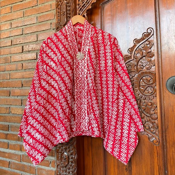 Batik Atasan Batik Wanita Kebaya Kutubaru Kartini Merah Putih