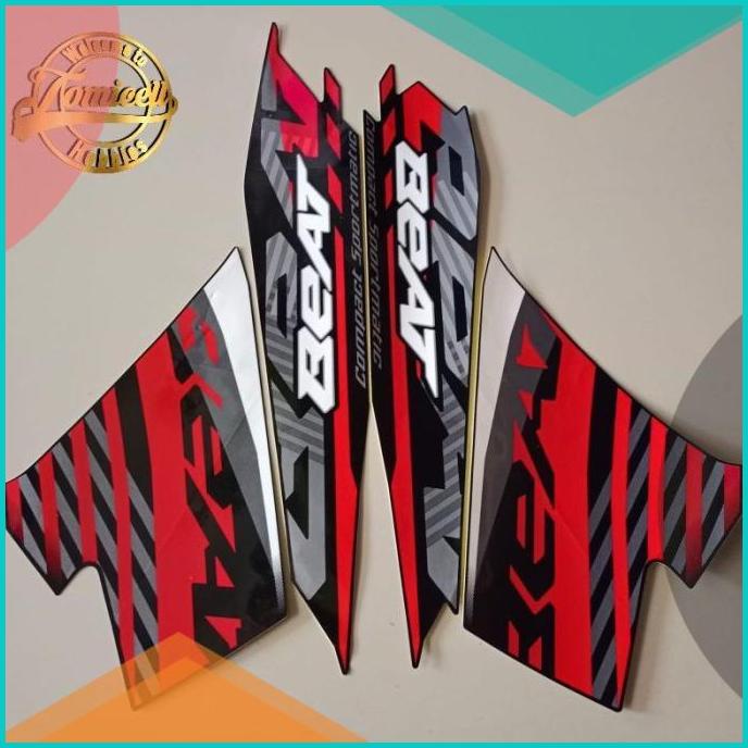stiker striping honda new beat CBS sporty warna body hitam 2022 eSP 2