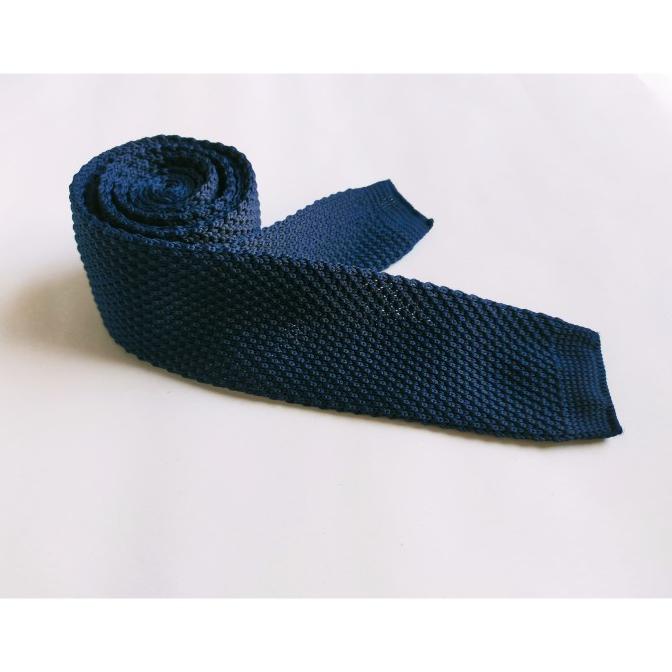 Dasi Rajut Polyester warna biru