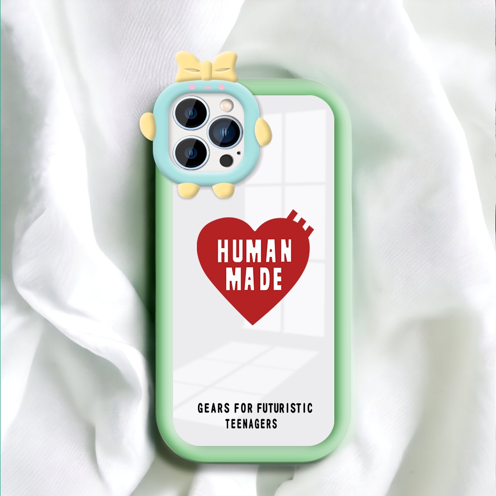 Hpkesing untuk Apple iPhone 12 13 14 Plus Pro Max Small Monster Phone Casing  Pola human made jantun