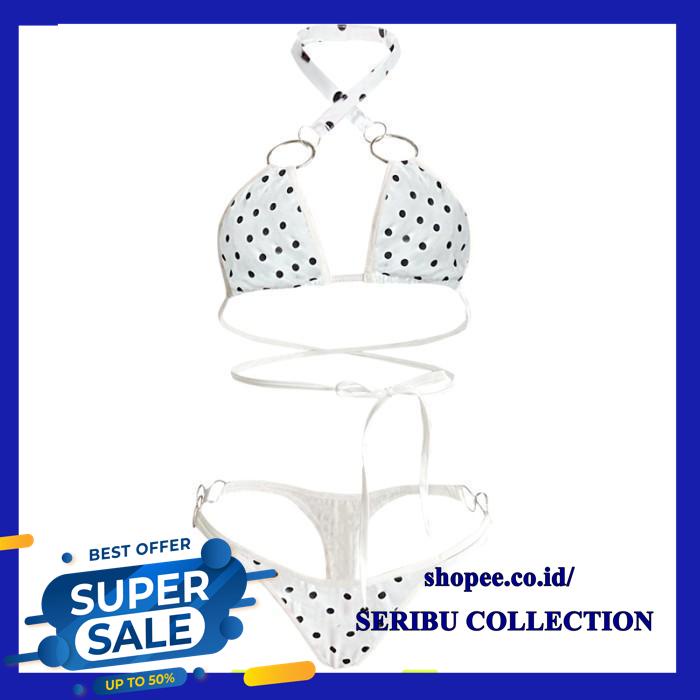LINGERIE SEXY OPEN CROTCH PLUS SIZE BRA G STRING SET LINGERIE  TERMURAH