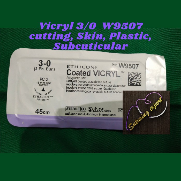 Erin Mi- Vicryl 3/0 Cutting W9507 ( PGA, absorb, Skin, Plastic, Subcutis)