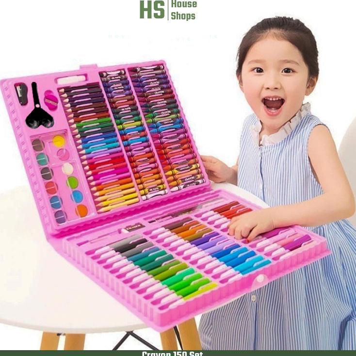 

Crayon Set 150 Pcs Pensil Warna Lengkap Alat Lukis Anak Krayon Anti Air Alat Mewarnai Lengkap