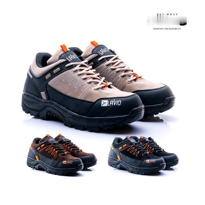 Sepatu Pria Boots Safety Low Pendek Kerja Proyek Gunung Hiking Leacher