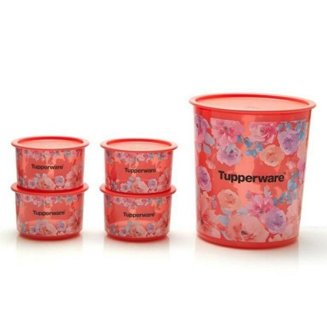 Toples Tupperware Magnolia Canister Set 5Pcs Jajananlokalibu