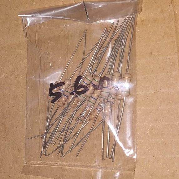R 5.6 Ohm 0.5W 5R6 0.5 Watt 5 Persen Resistor 20 Pcs