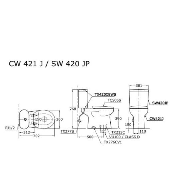 Termurah Closet Toto Cw 421J / Closet Duduk Toto / Kloset Ori