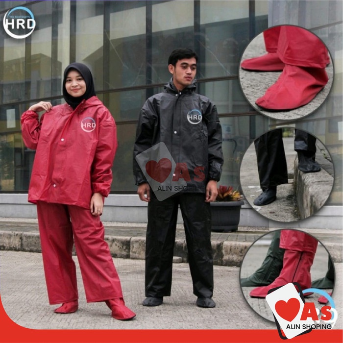 Jas Hujan Pria Wanita/Jas Hujan Baju Dan Celana/Tebal/Anti Rembes Ready