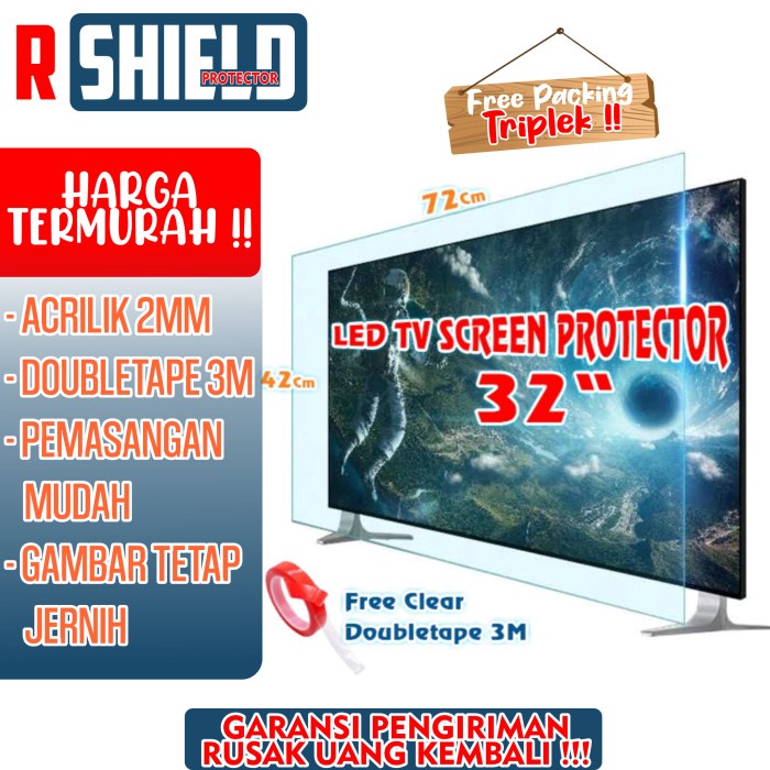 Promo Pelindung Layar Tv Led 32"Inch _ Akrilik _ Screenguard-Temperedglass