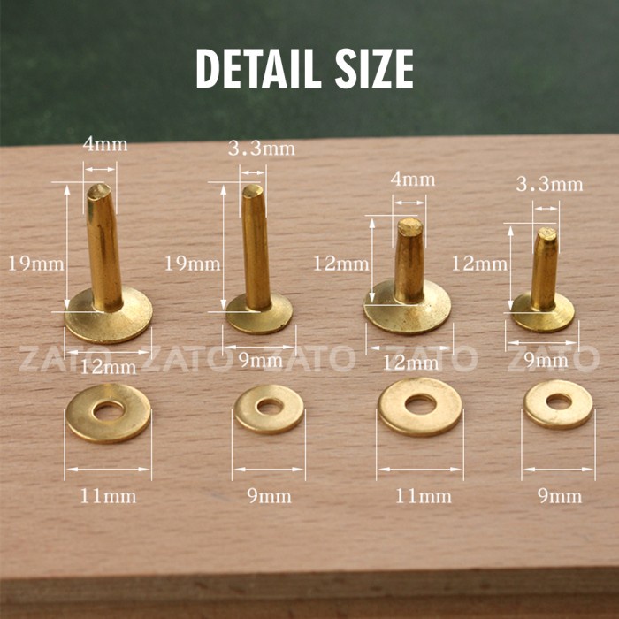 

AMERICAN SOLID BRASS PATTERN RIVETS - nail rivet - leather tools