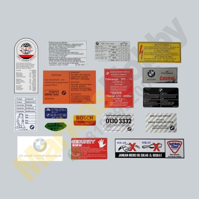 Promo Stiker Bmw E30 Warning Set Terbaru