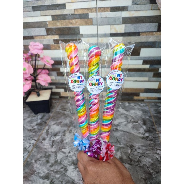 

permen viral lollipop spiral besar panjang 15 cm