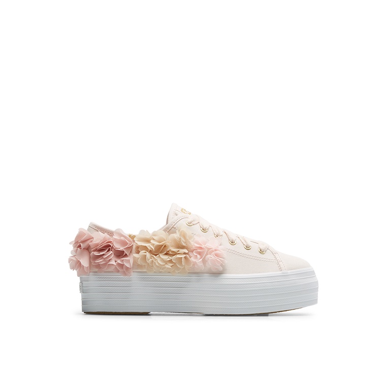 Sepatu Sneakers Keds Original Wanita Sniker Upper kanvas Ori 100% Aesthetic Triple Up Floral Appliqu