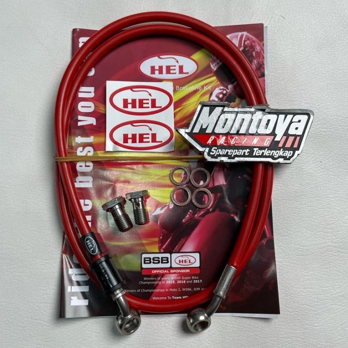 selang rem hell 110 cm merah original