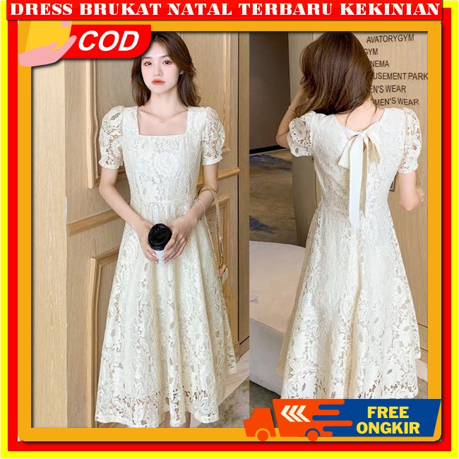 Dress Kondangan Brukat Modern Drrs Natal Dewasa Dresss Natalan Dres Brokat Wanita Terbaru 2023 Drees