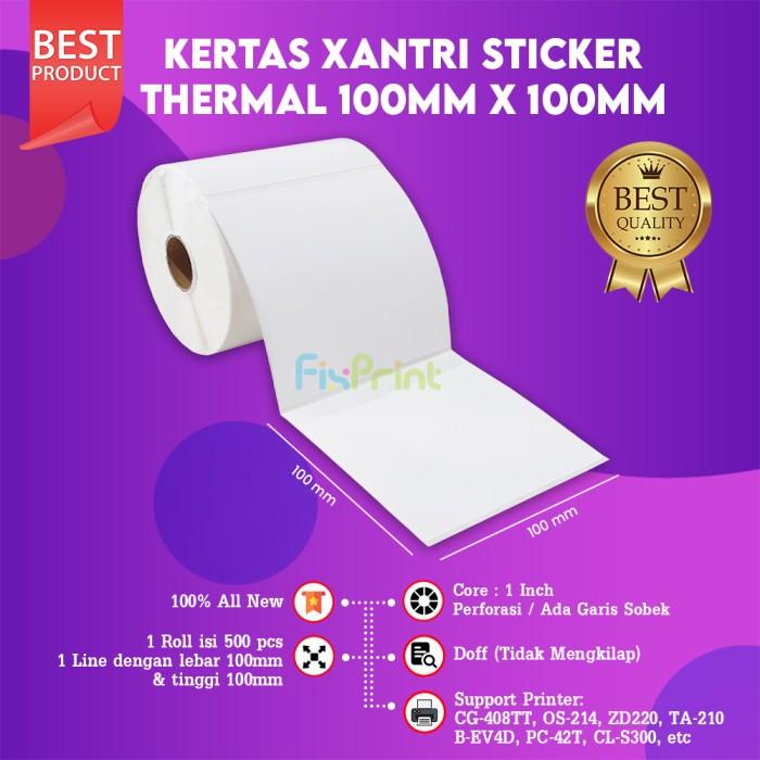 

TERLARIS - LABEL THERMAL 100 X 100 KERTAS STICKER BARCODE 100X100 MM ISI 500 PCS