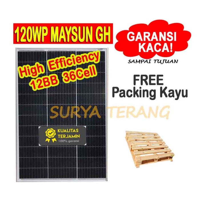 Solar Panel Surya 120wp Mono FREE Packing Kayu