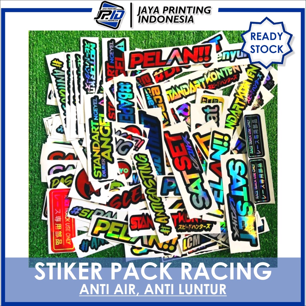 

JP Store Sticker Pack Hologram Stiker Motor Kata-Kata Viral Princut Setiker Anti Air SatSet Pelan