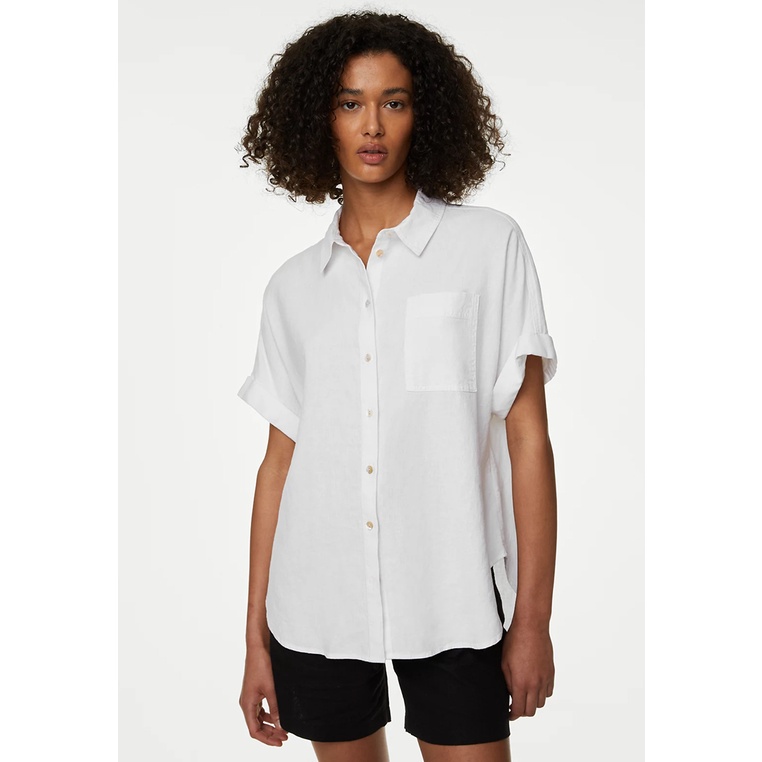Kemeja Marks & Spencer Original Wanita Pakaian bergaya basic versatile dalam balutan warna monokrom 