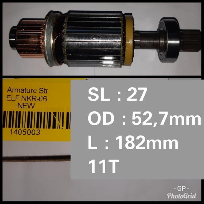 Armature Angker Starter Isuzu Nkr66 New Nkr71 Nkr 182Mm Pendek [Kode Ab001Kode Ab002Kode Ab003Kode