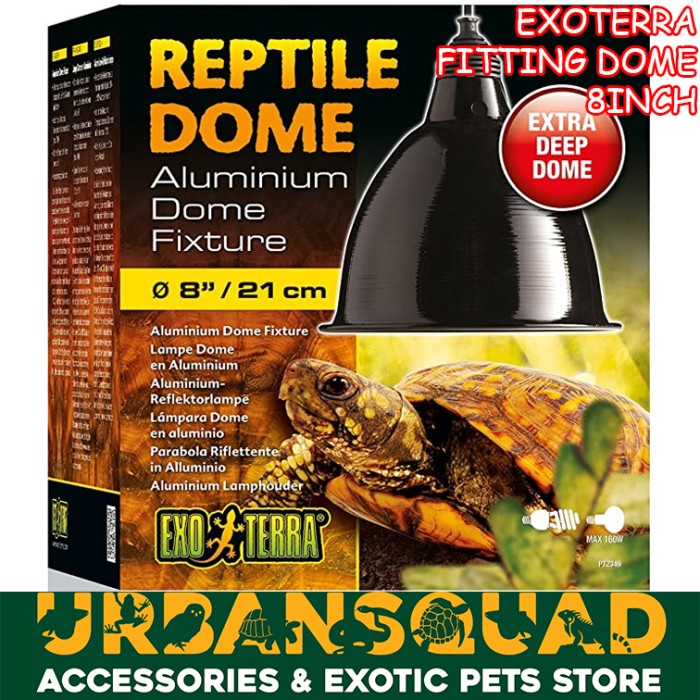 Promo Exoterra Reptile Dome 8" Fitting Lampu Reptil Torto Sulcata Exo Terra