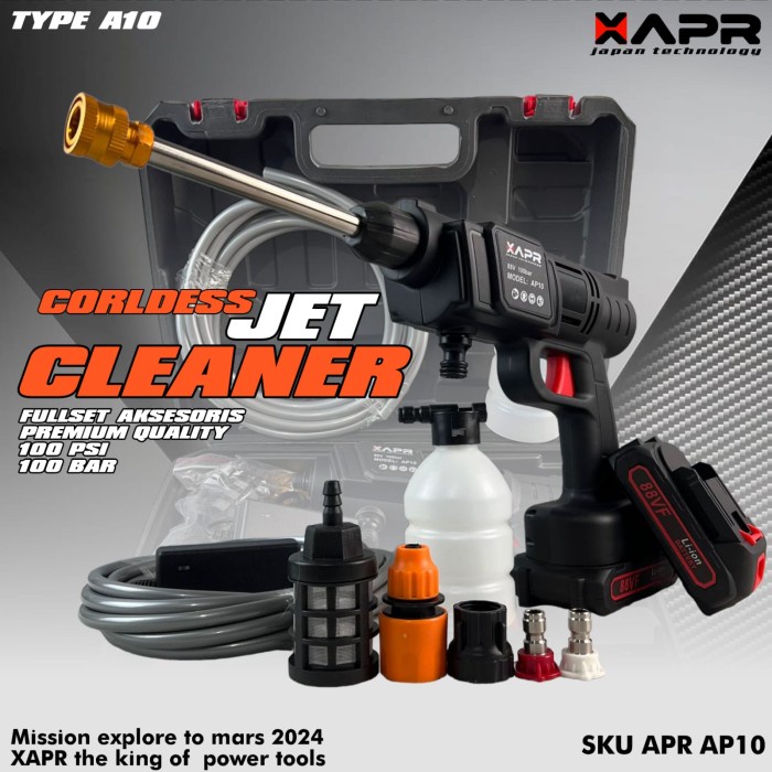 Promo Mesin cuci motor mobil APR JAPAN A10 jet cleaner steam cordless