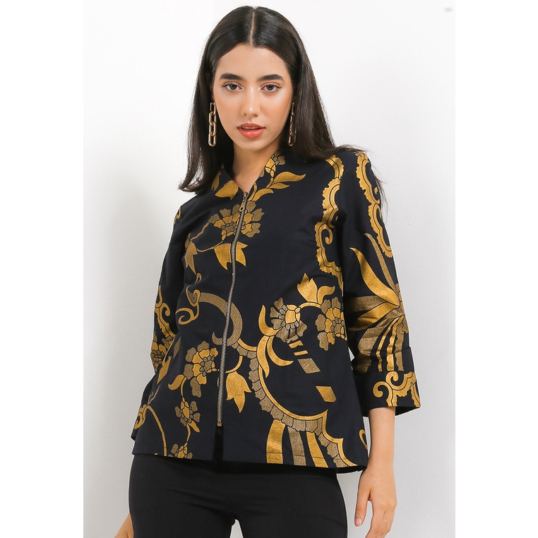 Baju Batik ARJUNA WEDA Original Wanita Pakaian Blouse desain simetric untuk formal look yang timeles