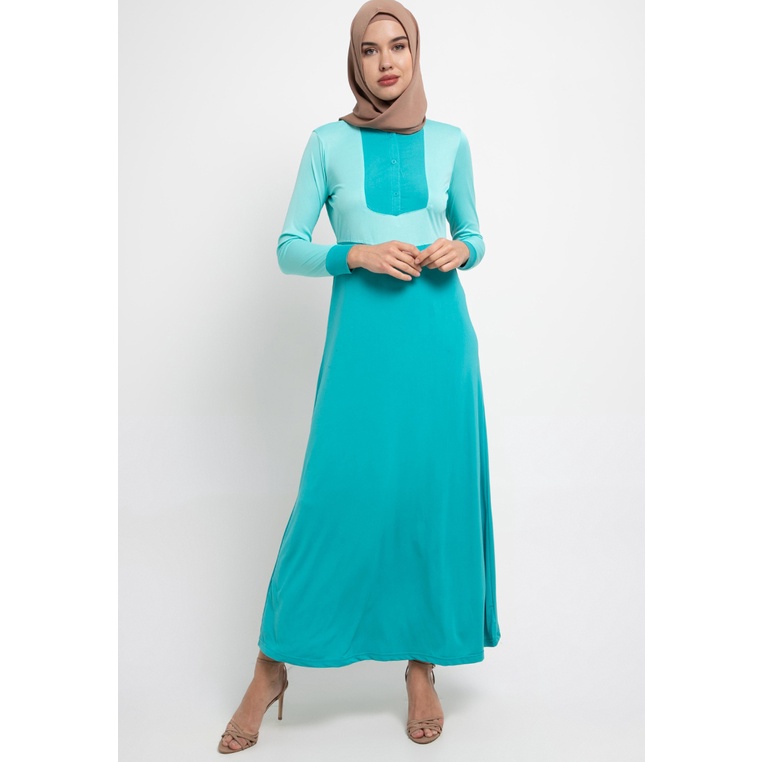 Gamis Selvagio Original Wanita Muslimah Warna biru tosca Asli Fashion Kamilaa Cewek Poliester