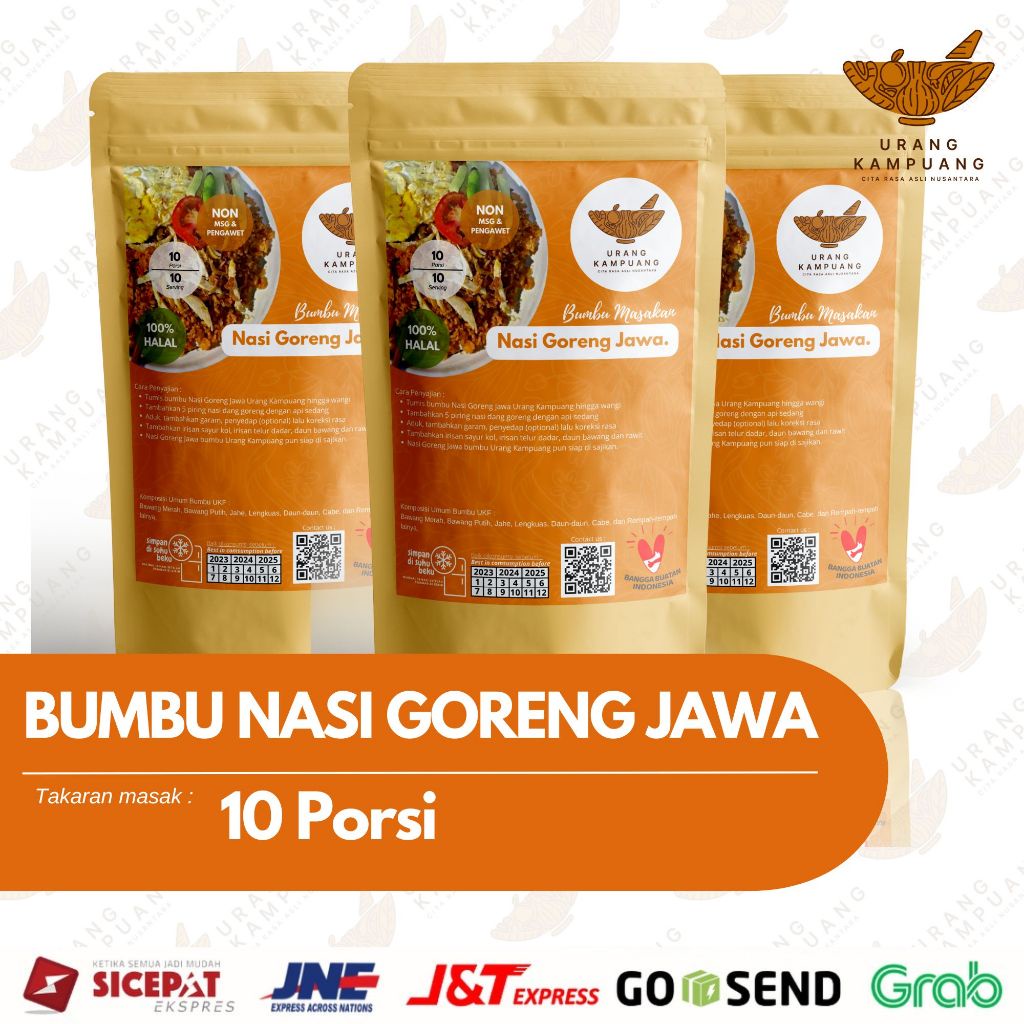 

Bumbu Nasi Goreng Jawa 10 Porsi Non MSG dan Pengawet Urang Kampuang Food