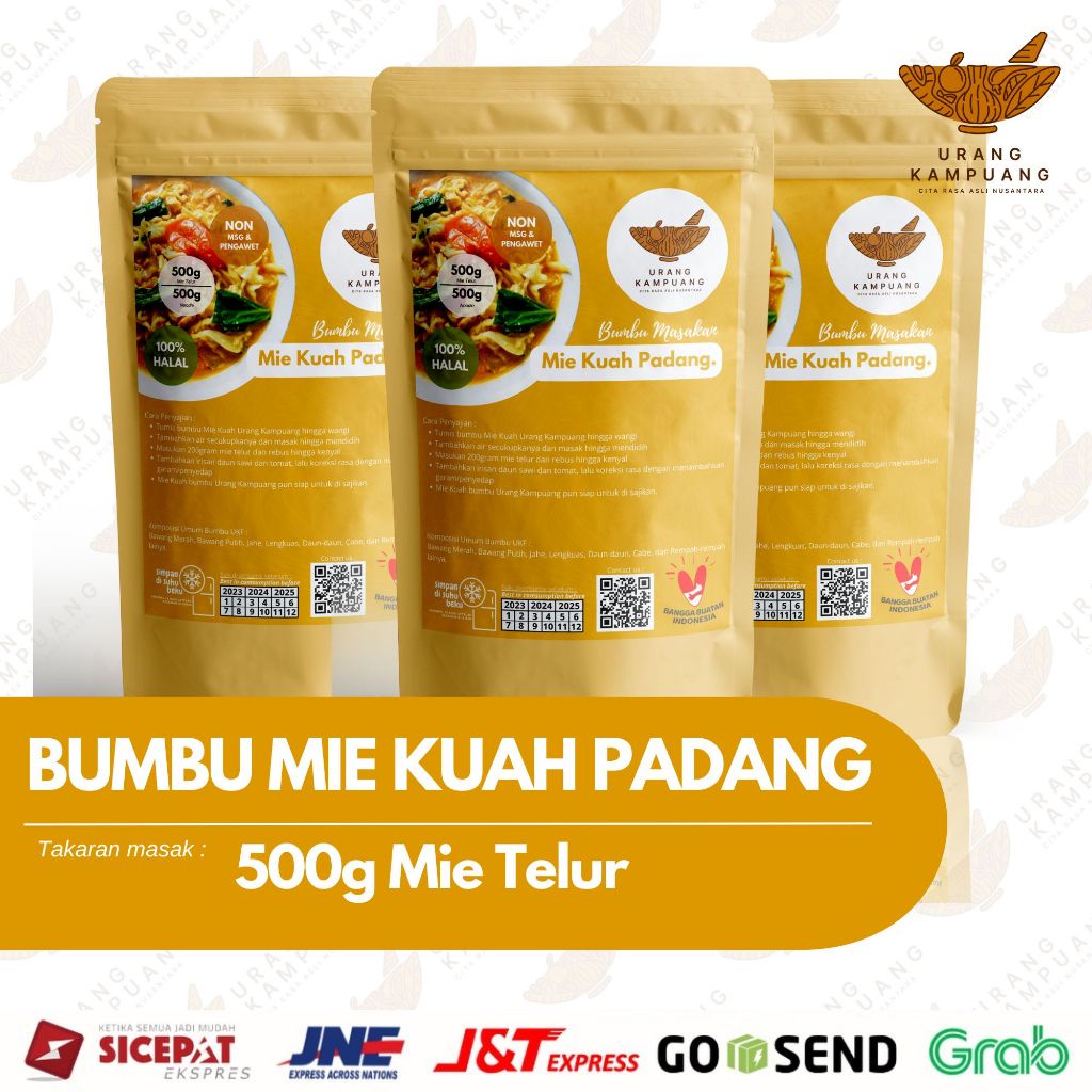 

Bumbu MIe Kuah Padang 500g Mie Telur Non MSG dan Pengawet Urang Kampuang Food