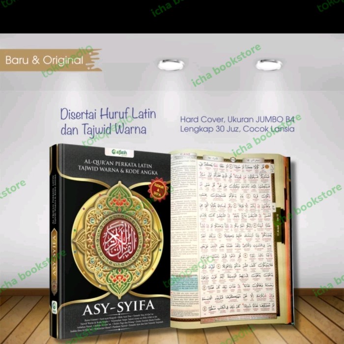 [COD] Al Quran Perkata Latin The New Asy Syifa A3 Jumbo Lansia Tajwid Warna Diskon