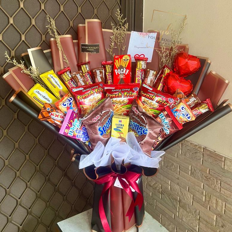 

Cod [Ready Instan] Premium Bouquet Snack Buket Wisuda Ulangtahun Cod