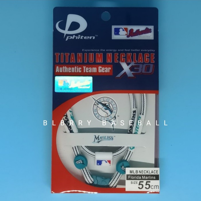 Mei Phiten Titanium Necklace X30 Mlb Florida Marlins