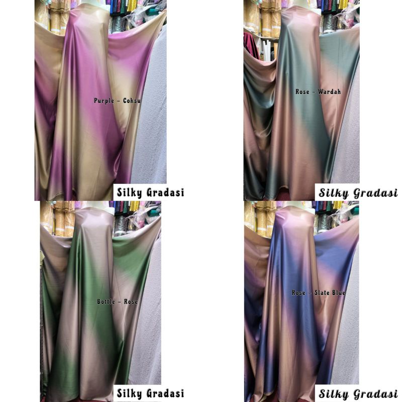 Kain Silk Gradasi / Kain Ombre Gradasi / Kain Gradasi / Kain Armani Gradasi / Kain Velvet Gradasi / 