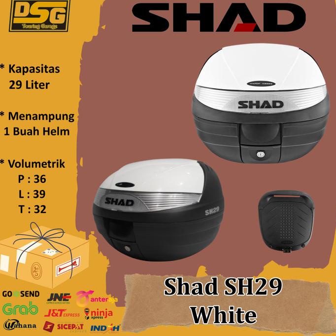 Box Motor Bagasi Motor SHAD SH29 white SH 29 Cover Putih