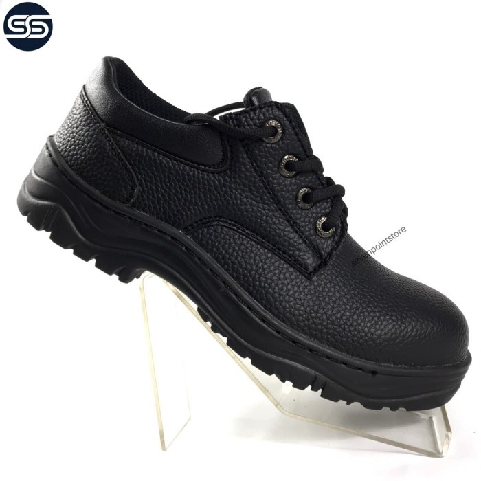 SEPATU SAFETY PRIA UJUNG BESI CATERPILLAR TRACKING -HITAM, 39 GROSIR ORIGINAL