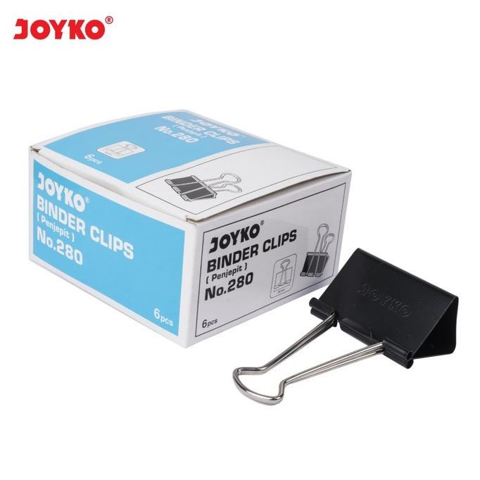 

`````````] Joyko Binder Clips 280 Klip Clip Penjepit Kertas 60mm 1 Box isi 6 Pcs