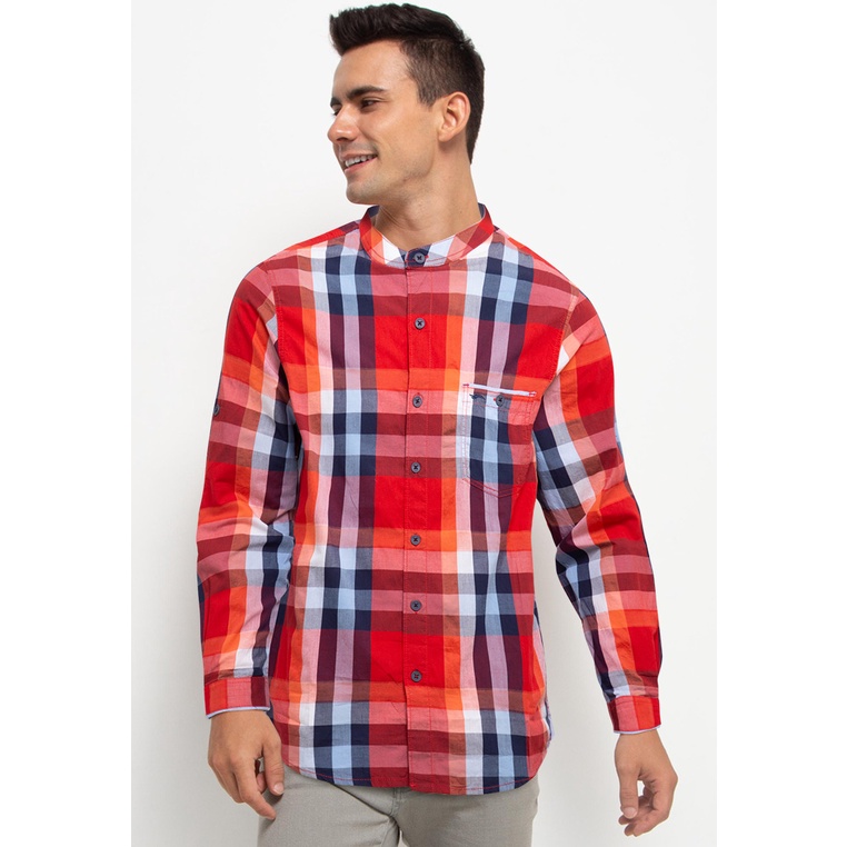 Kemeja Cardinal Original Pria Pakaian bermotif kotak dalam nuansa vibrant tone Ori Aesthetic Lancelo