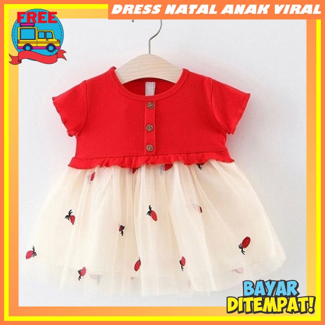 Dress Pesta Anak Perempuan Import Korean Style Pkaian Anak2 Merah Dress Natal Anak Perempuan Import 