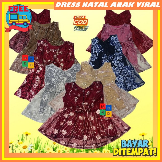 Dress Natal Anak Perempuan Import Korean Style Dres Anak2 Krismes Dress Pesta Anak Perempuan Import 