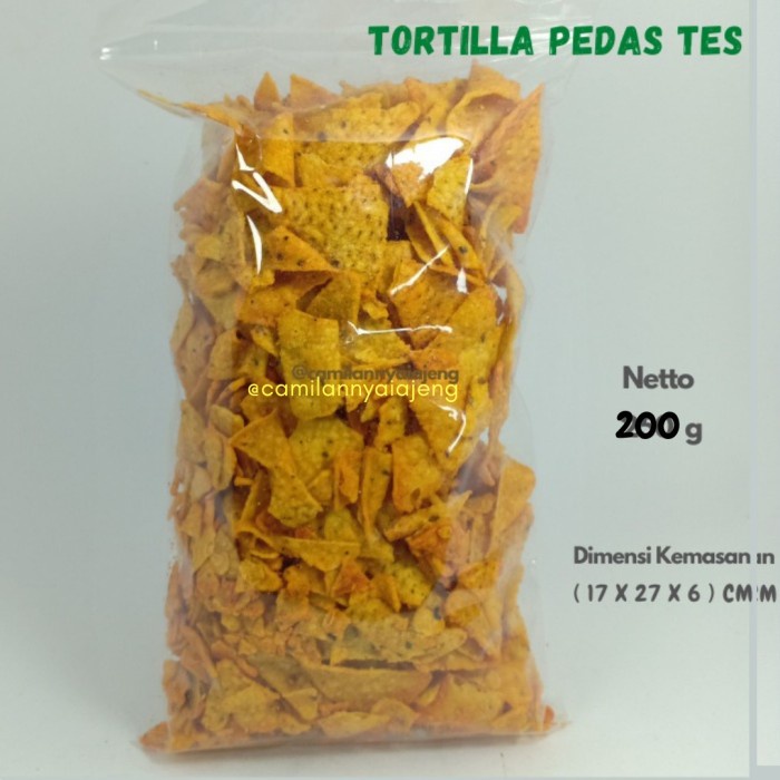 

Tortila Chips Jagung Rasa Sambal Balado Tes Camilan Kiloan Curah 200 G