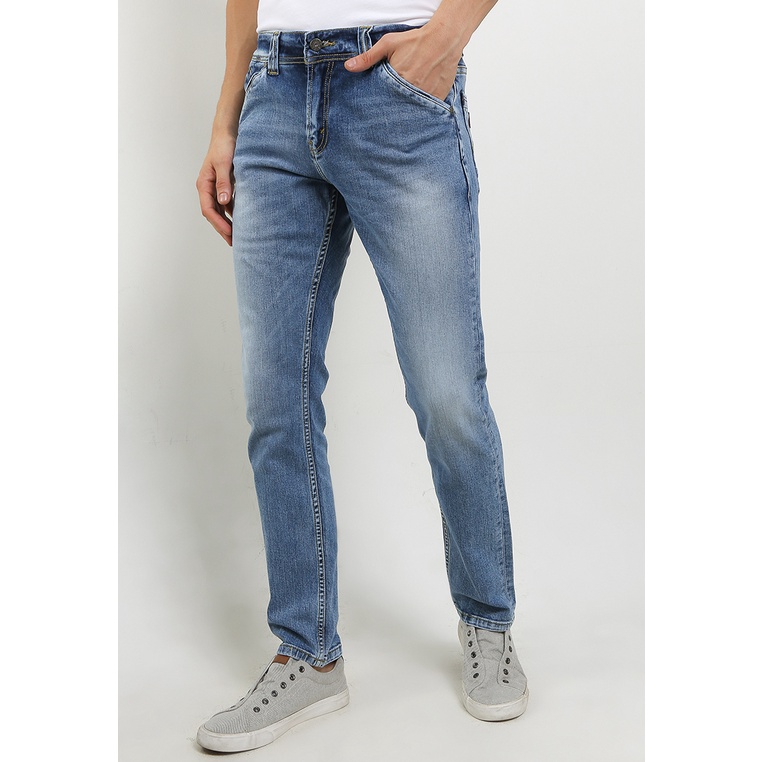 Celana Jeans Lois Original Pria Pant 2 kantong samping Asli 100% Elegan Slim Stretch Fit Denim Pants SLS037E1 Dewasa Casual