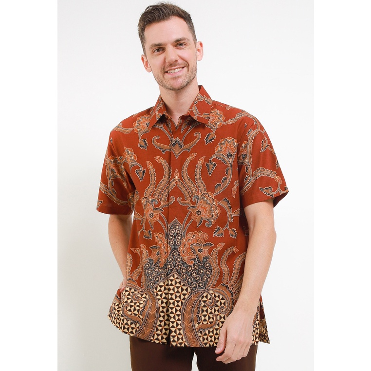 Baju Batik Danar Hadi Original Pria Regular fit Branded Keren Kemeja Pendek Katun Kusuma Amerta Laki